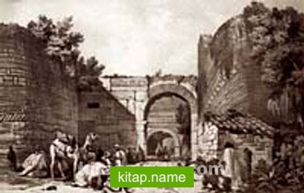 Bursa-İznik’te Lefke Kapısı / Charles Texier (GRV 090-40×65) (Çerçevesiz)