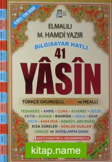 Fihristli 41 Yasin Bilgisayar Hatlı Türkçe Okunuşlu ve Mealli (Rahle Boy) (Kod: Yasin033)