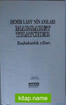 Demir Lady’nin Anıları Başbakanlık Yılları Kod: 11-D-2