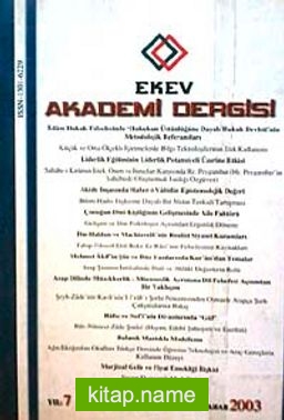 EKEV Akademi Dergisi-Sayı:15/Bahar 2003 (1-G-41)