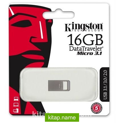Kingston 16Gb Dtmicro Usb 3.1/3.0 Metal (Okuma 100Mb/S) Dtmc3/16Gb