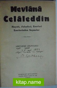 Mevlana Celaleddin Hayatı, Felsefesi, Eserleri  Kod:8-E-12