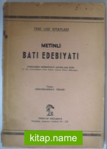 Yeni Lise Kitapları / Metinli Batı Edebiyatı (Kod:6-I-18)